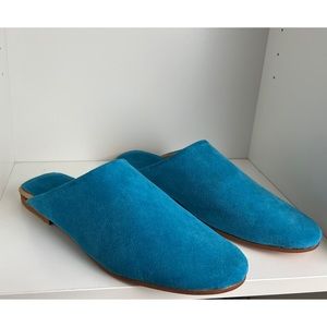 Moroccan Handmade Babouche Slippers Blue - size 42